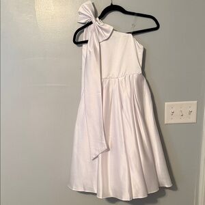 Elegant White One-Shoulder Kids Dress